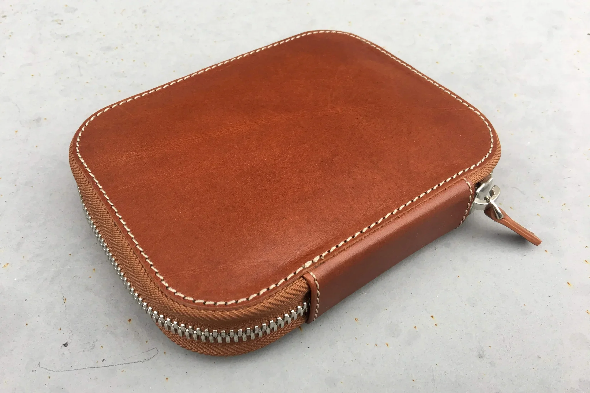 Galen Leather - Leather Zippered 10 Slots Pen Case - Brown - Image 6