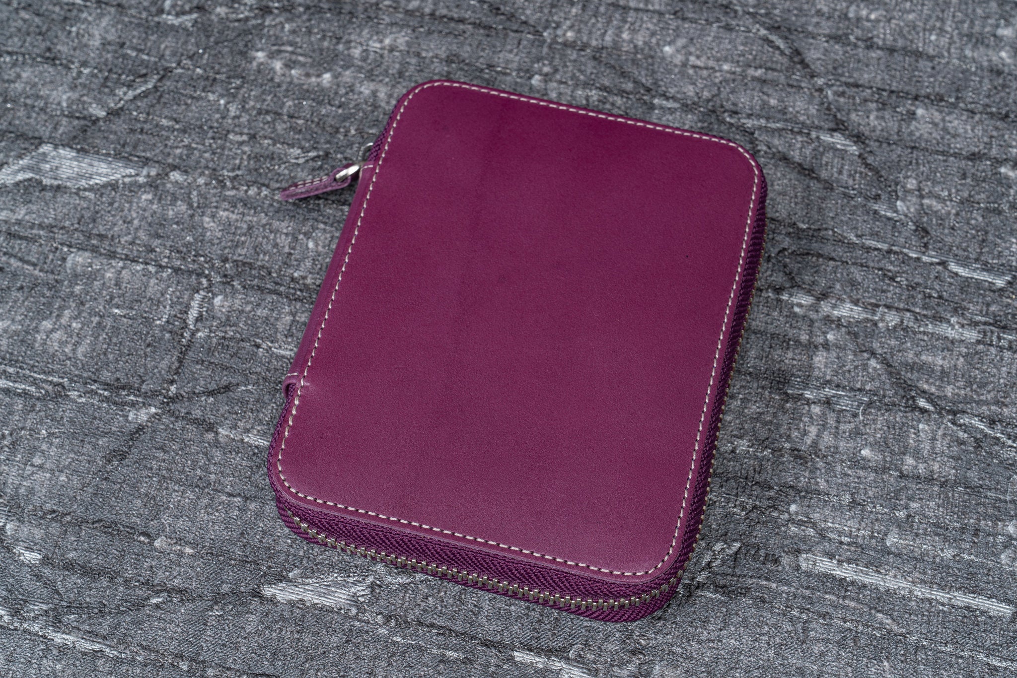 Galen Leather - Leather Zippered 10 Slots Pen Case - Purple - Image 5