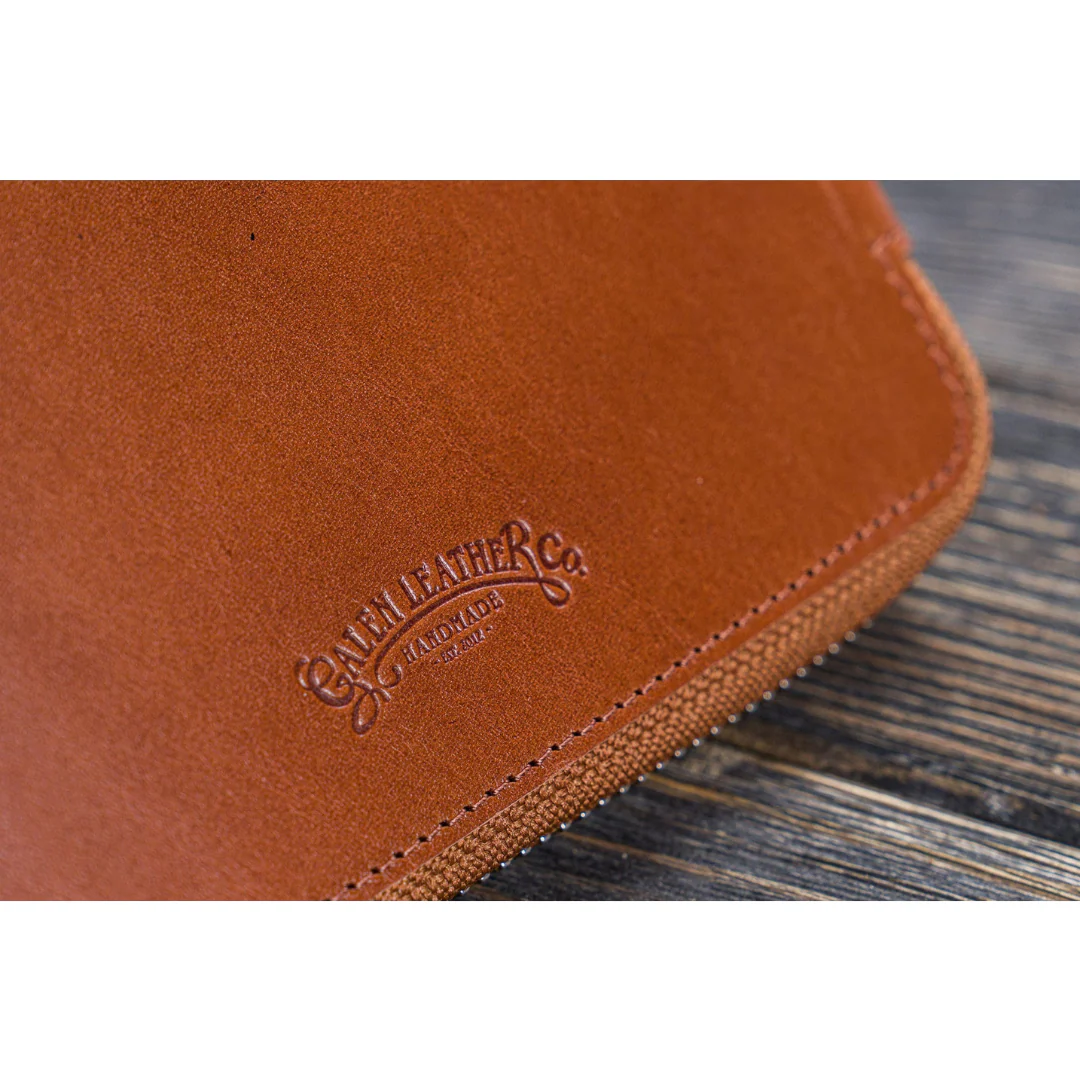 Galen Leather - Leather Zippered A5 Leuchtturm1917 Notebook Folio - Brown - Image 10