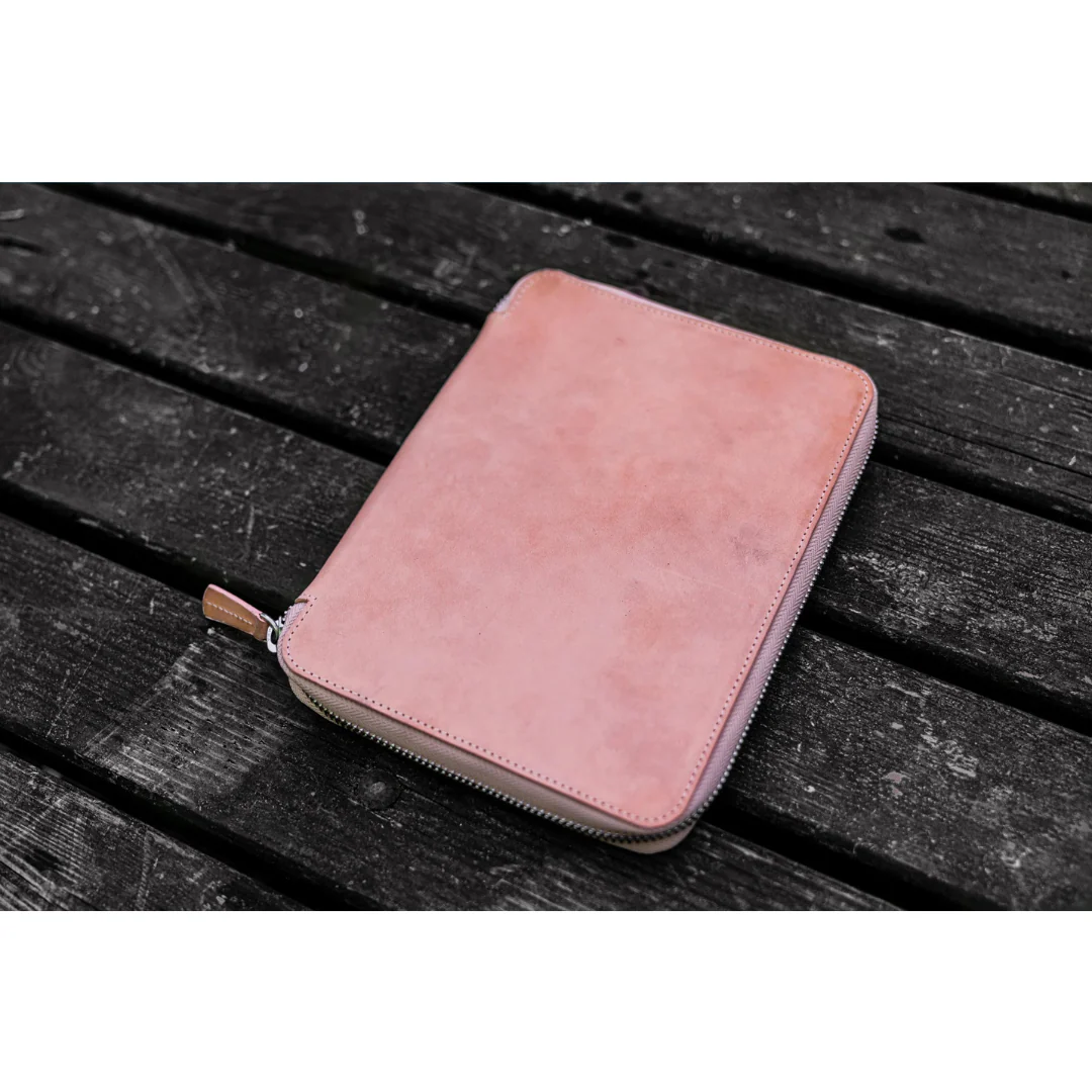Galen Leather -Leather Zippered A5 Leuchtturm 1917 Notebook Folio  - Undyed Leather - Image 10