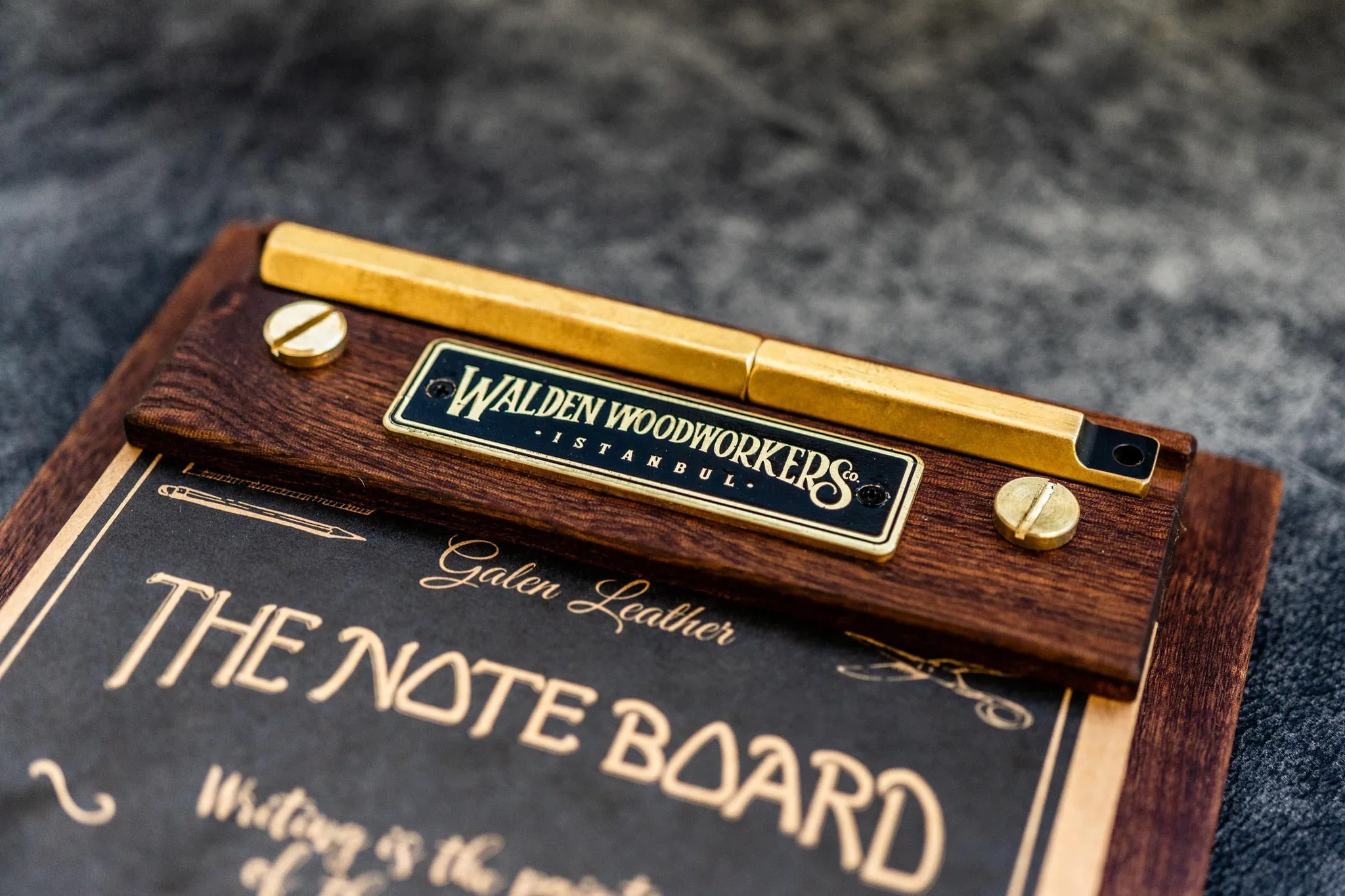 Galen Leather - The Note Board - Wooden Rhoda Notepad Holder - Mahogany - Image 3