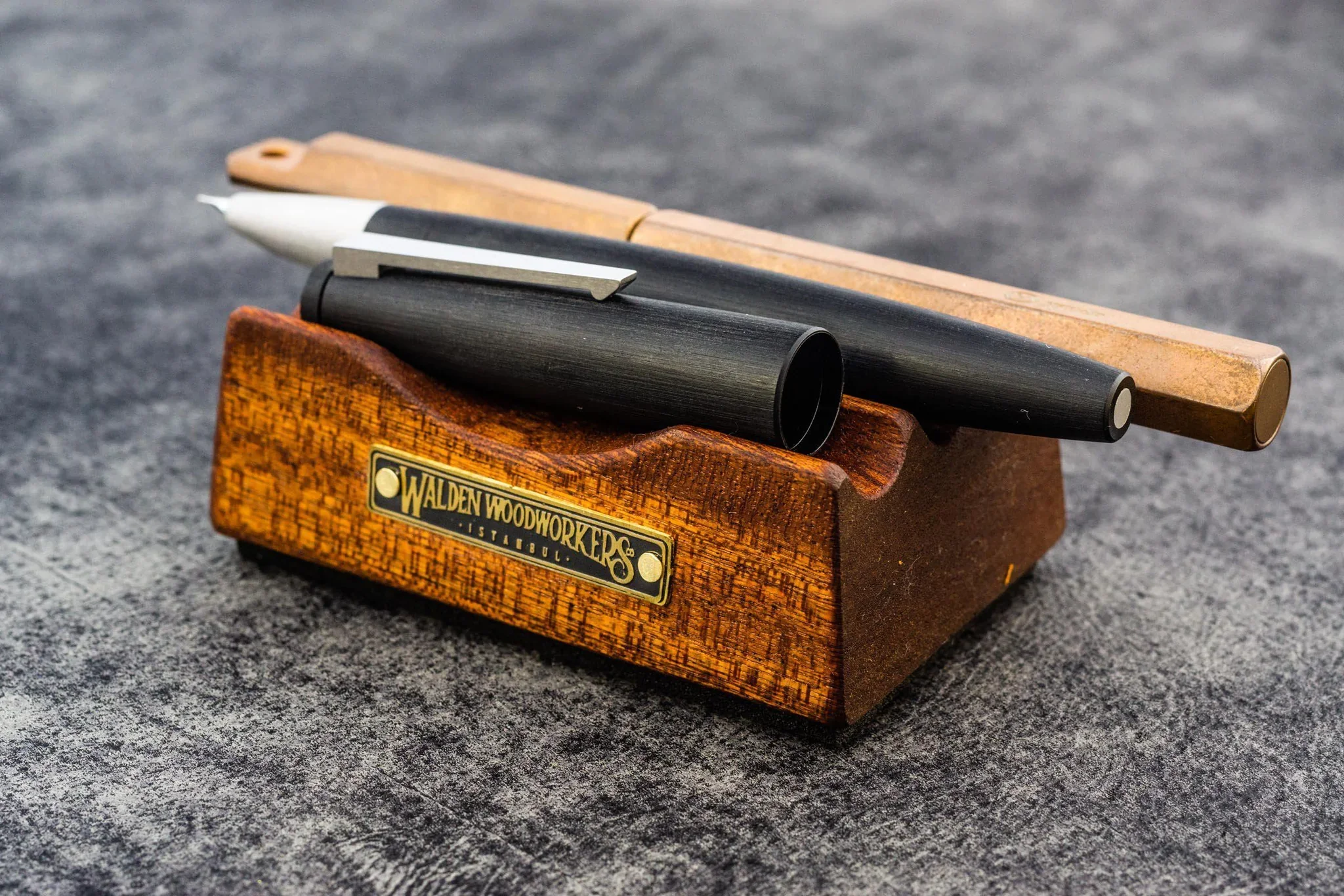 Galen Leather - The Pen Rest Wooden Pen and Brush Stand - Mahogany - Image 4