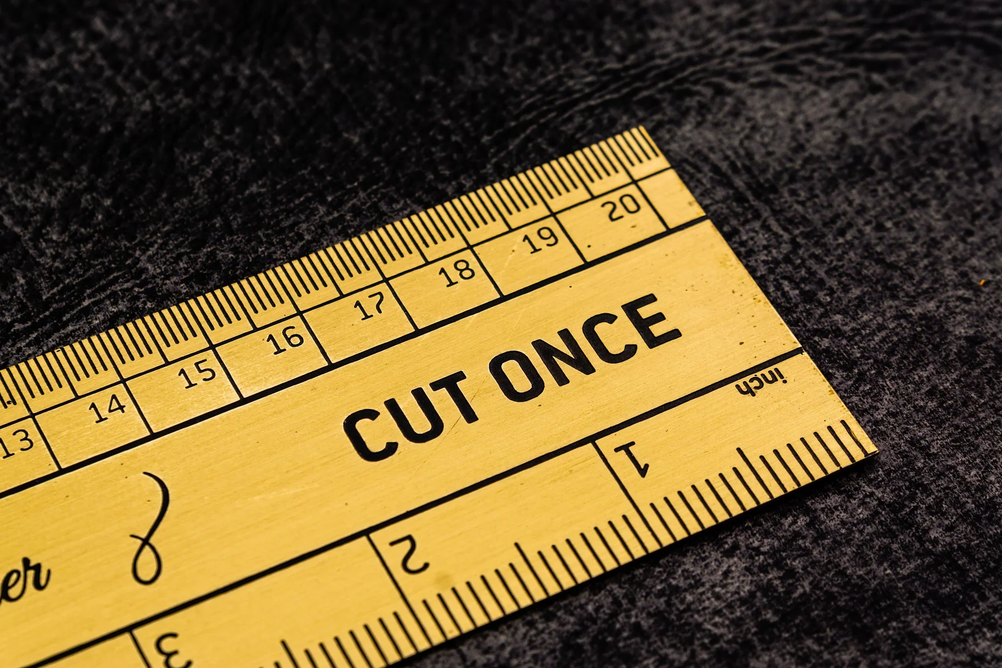 Galen Leather - Vintage Inspired Brass Ruler - Imperial & Metric Measurements - Image 3