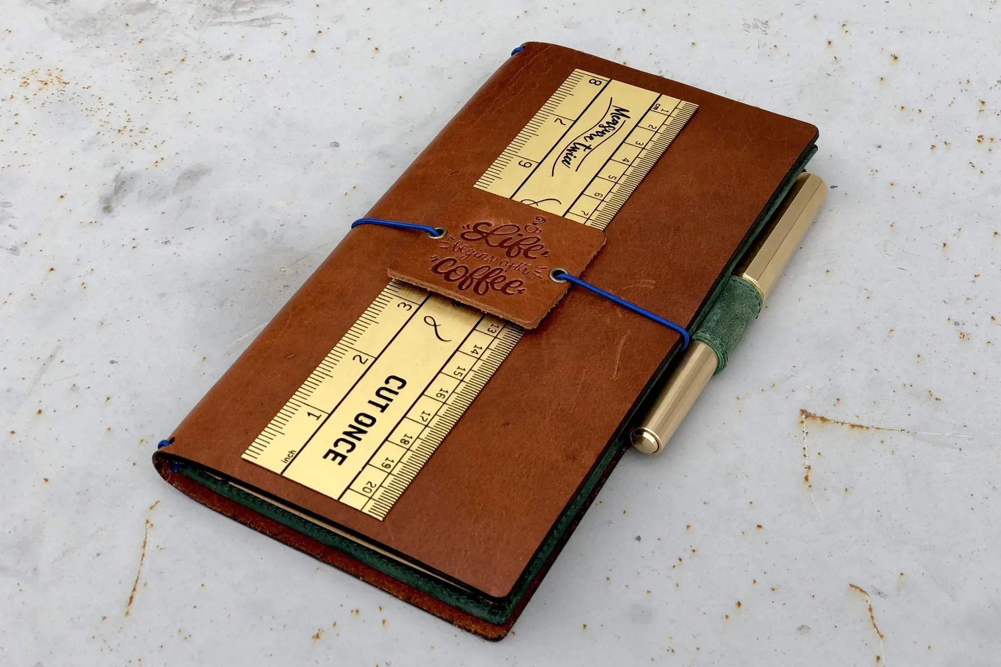 Galen Leather - Vintage Inspired Brass Ruler - Imperial & Metric Measurements - Image 4