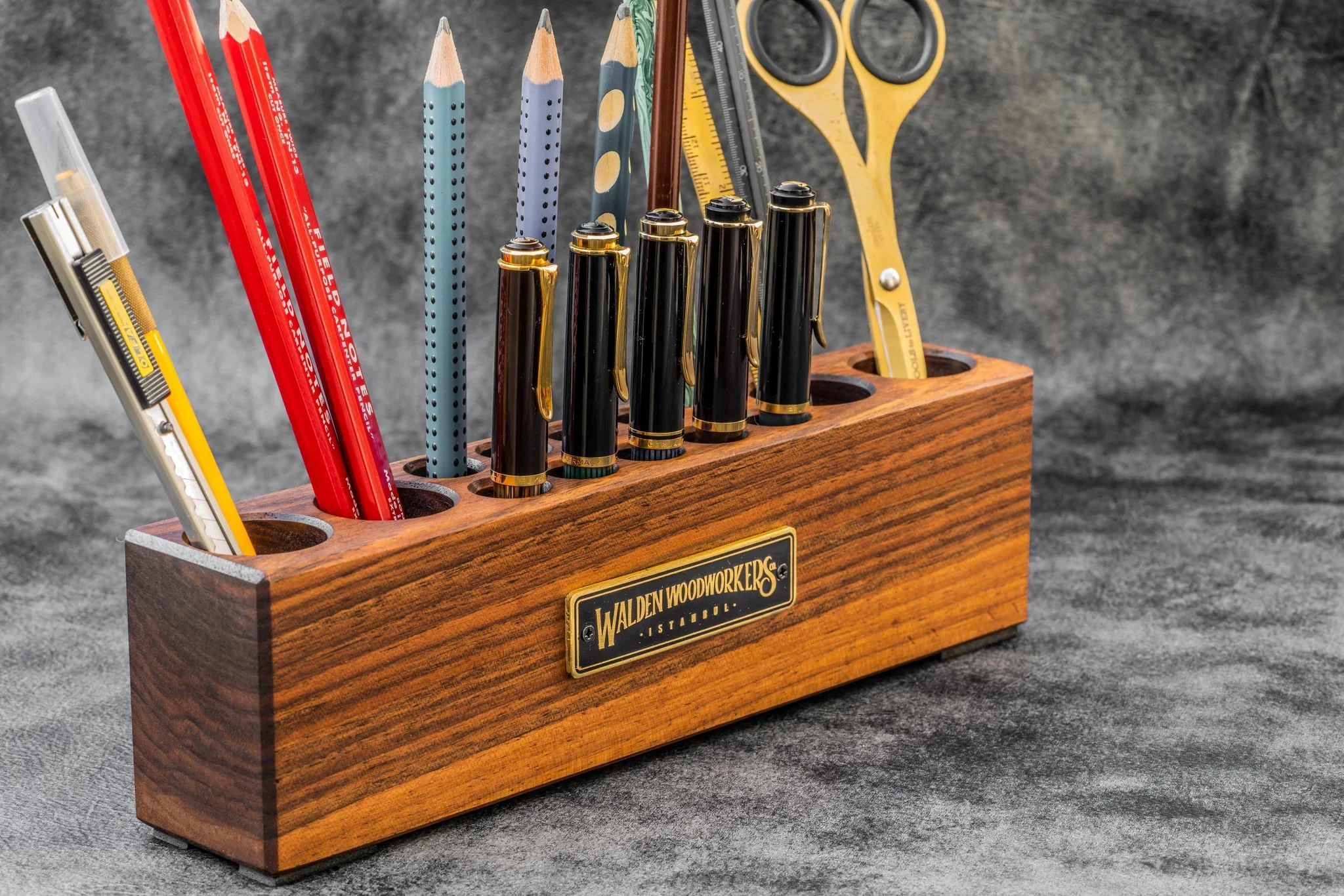 Galen Leather - Wood Desk Organizer - Pen and Tool Holder - Walnut - Image 4
