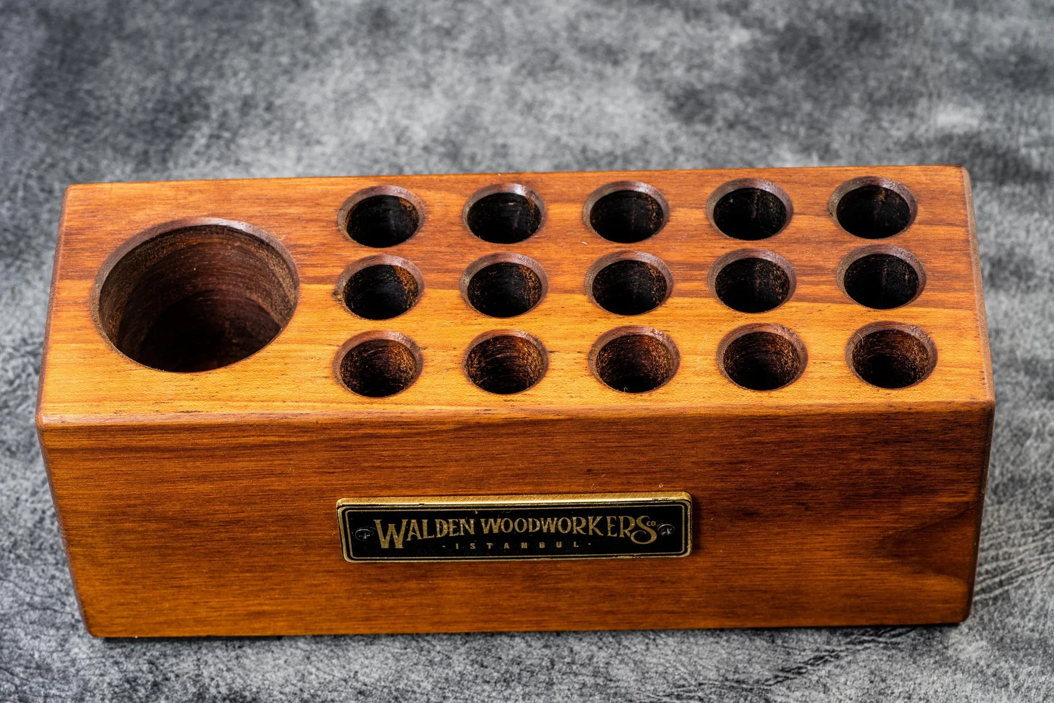 Galen Leather - Wood Desk Organizer - Pen Holder - Walnut - Image 4