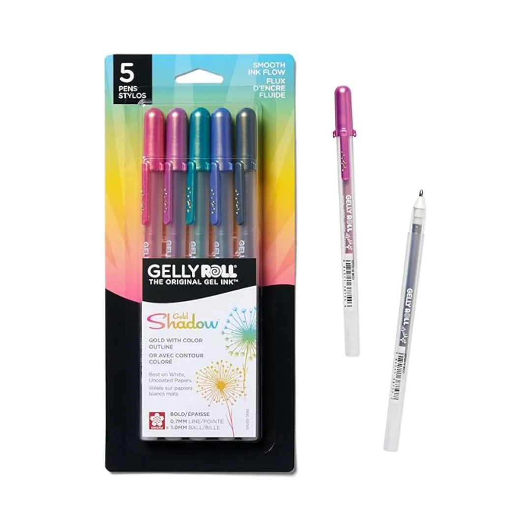 Sakura - Gelly Roll - Pack of 5 - Gold/Silver Shadow