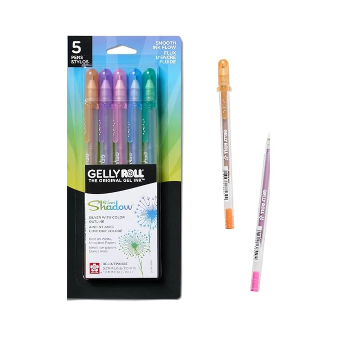 Sakura - Gelly Roll - Pack of 5 - Gold/Silver Shadow - Image 2