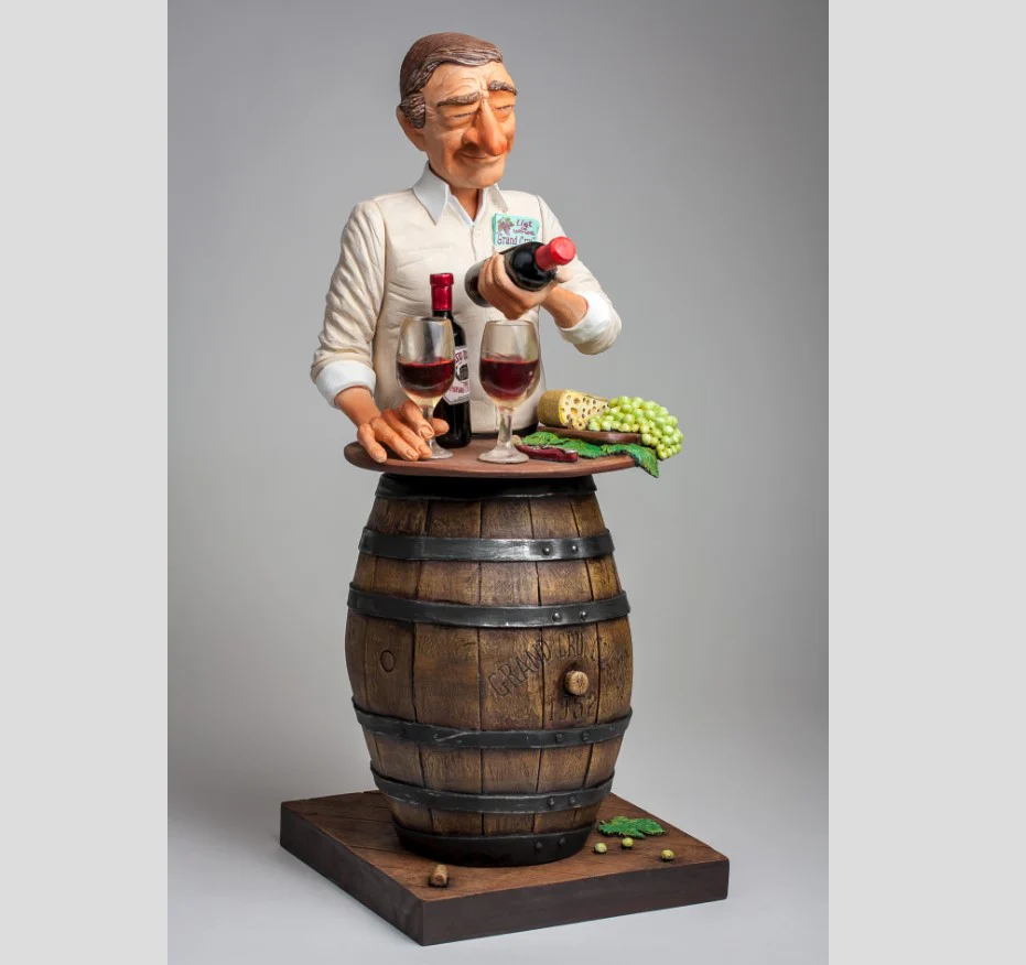 Guillermo Forchino – Large Comic Art Figurine – “The Wine Lover” - Image 3