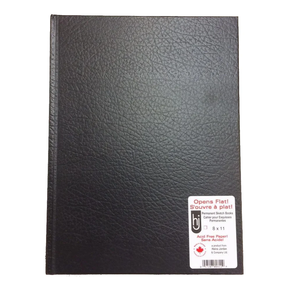 PERMANENT HARD COVER BLACK SKETCH BOOK - 8 X 11