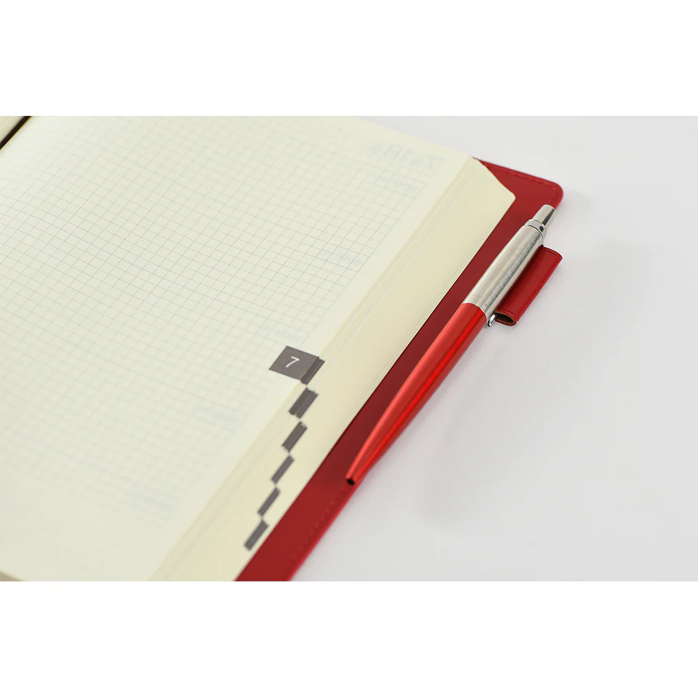 Hobonichi Techo 2025 - 5-Year Techo - A5 Cover Only - Leather Cover: Red - Image 7