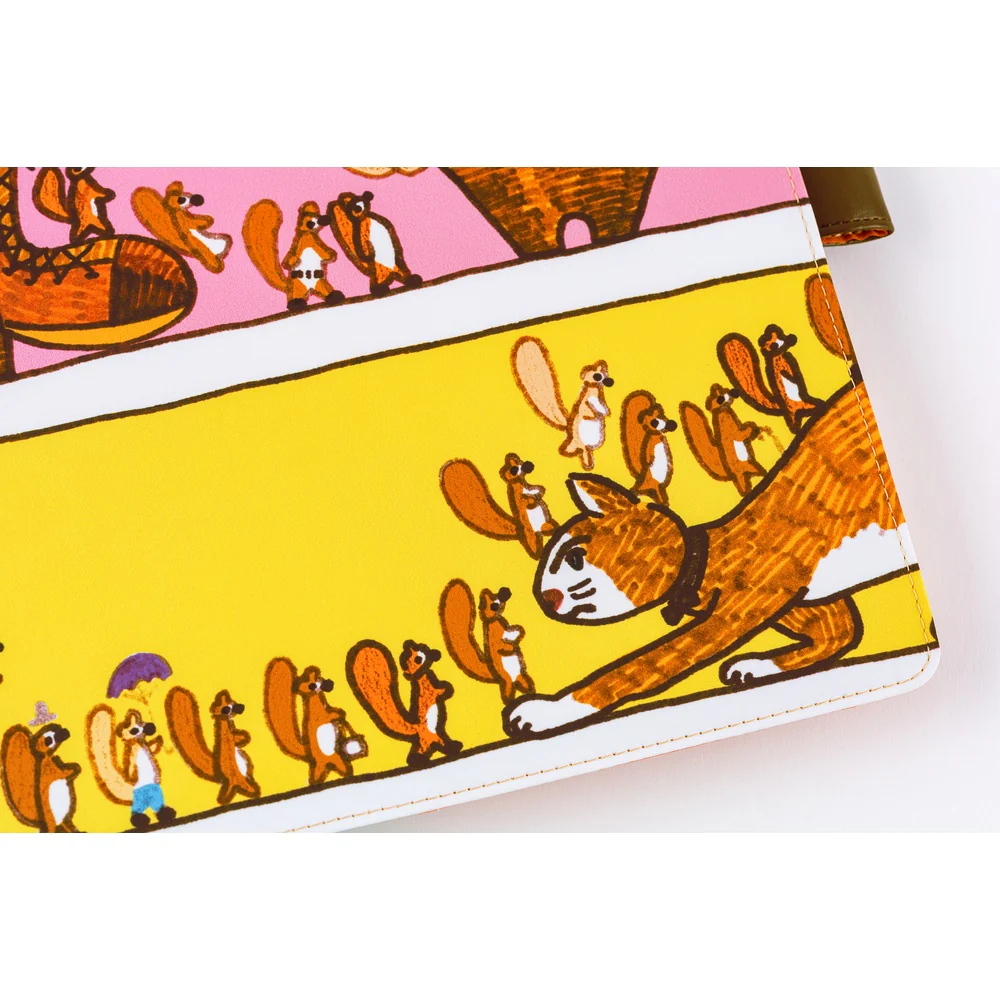 Hobonichi Techo 2026 - A5 Cover Only - 100%ORANGE: Where’s the Squirrel Going - Image 5