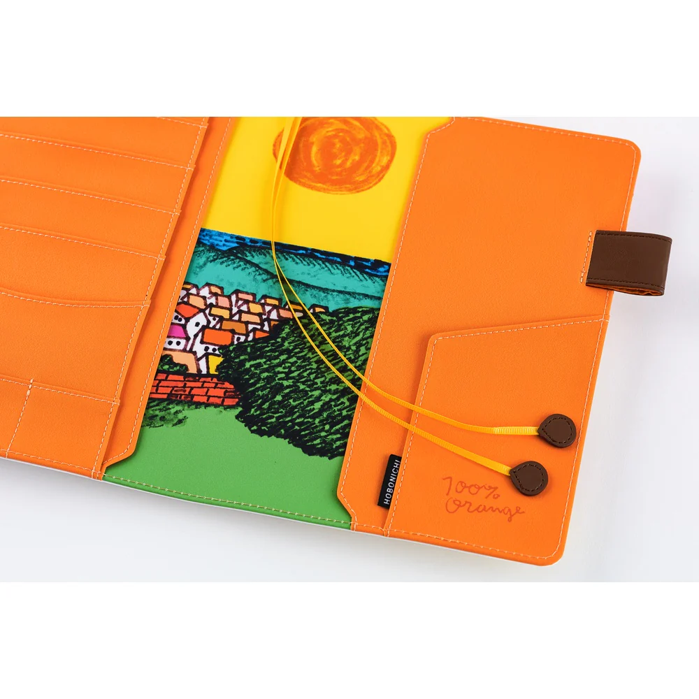 Hobonichi Techo 2026 - A5 Cover Only - 100%ORANGE: Where’s the Squirrel Going - Image 7