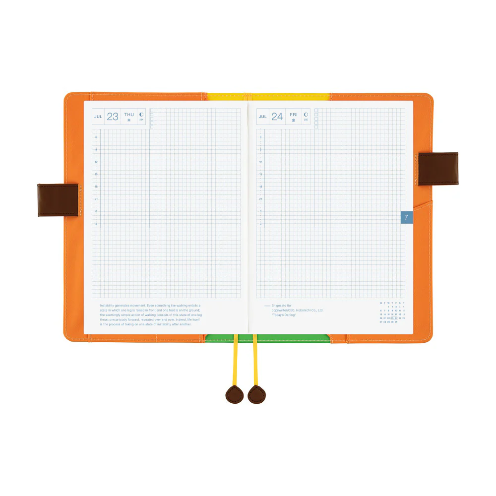 Hobonichi Techo 2026 - A5 Cover Only - 100%ORANGE: Where’s the Squirrel Going - Image 9