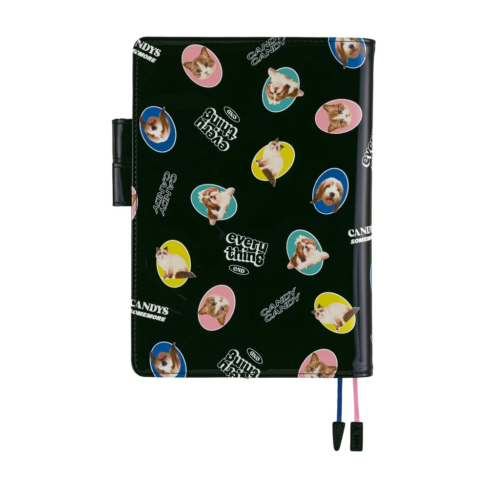 Hobonichi Techo 2026 - A5 Cover Only - Candy Stripper: Random Dog & Cat (Black) - Image 2