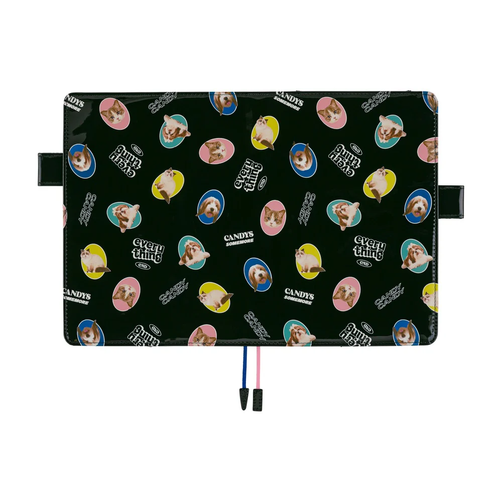 Hobonichi Techo 2026 - A5 Cover Only - Candy Stripper: Random Dog & Cat (Black) - Image 3