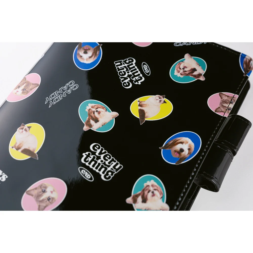 Hobonichi Techo 2026 - A5 Cover Only - Candy Stripper: Random Dog & Cat (Black) - Image 5