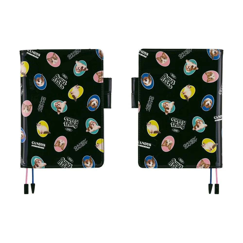 Hobonichi Techo 2026 - A5 Cover Only - Candy Stripper: Random Dog & Cat (Black) - Image 9