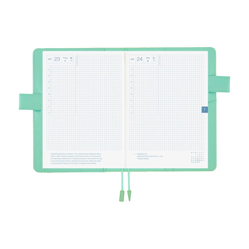 Hobonichi Techo 2026 - A5 Cover Only - Colors: Chamomile Mint - Image 7