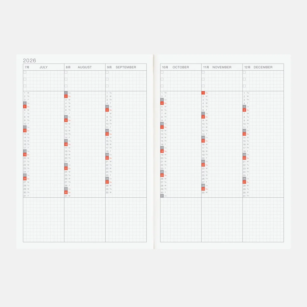 Hobonichi Techo 2026 - A5 English Cousin Book - 2026 January start (Monday start) - Image 4