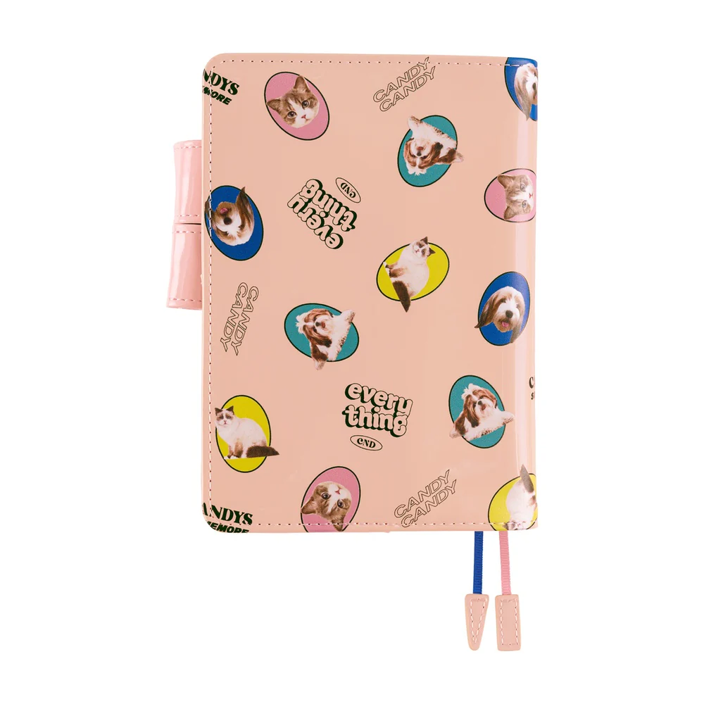 Hobonichi Techo 2026 - A6 Cover Only - Candy Stripper: Random Dog & Cat (Pink) - Image 2