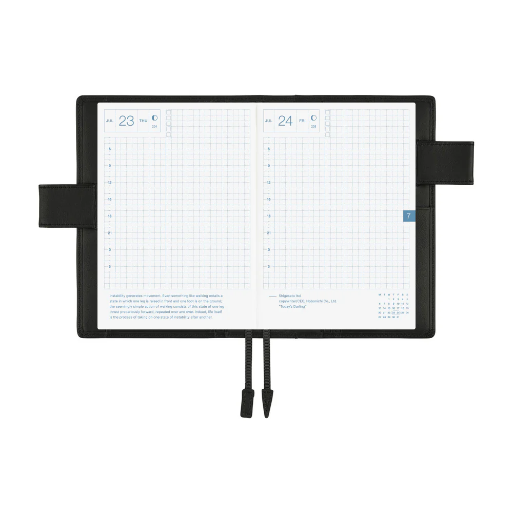 Hobonichi Techo 2026 - A6 Cover Only -  Leather: TS Basic - Black - Image 5
