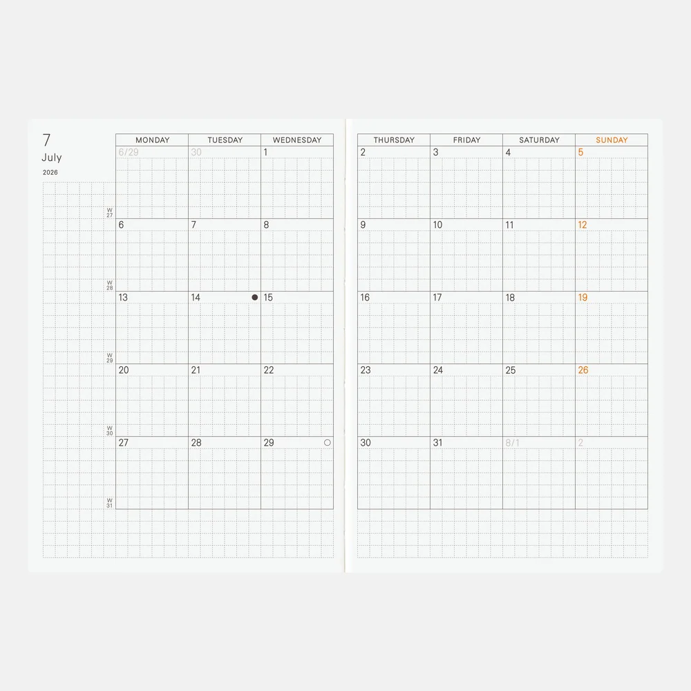 Hobonichi Techo 2026 - A6 English Planner Book - 2026 January start (Monday start) - Image 4