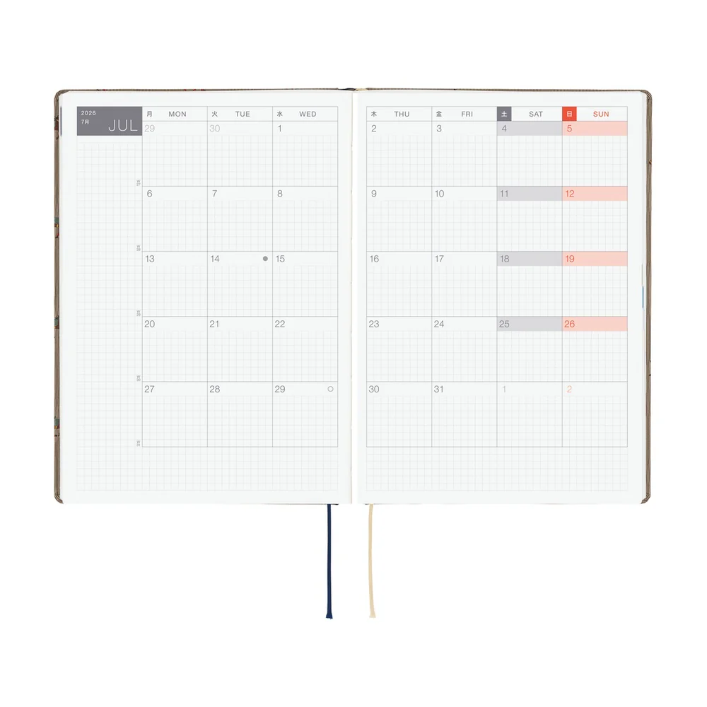 Hobonichi Techo 2026 - Cousin A5 HON Planner Book - Bow & Tie: Galloping Horses - English/January Start/Monday Start - Image 4