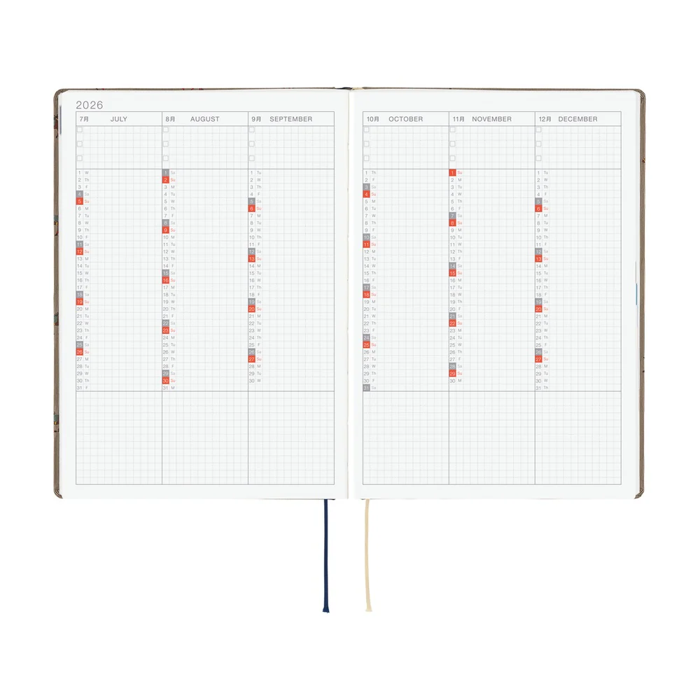 Hobonichi Techo 2026 - Cousin A5 HON Planner Book - Bow & Tie: Galloping Horses - English/January Start/Monday Start - Image 6