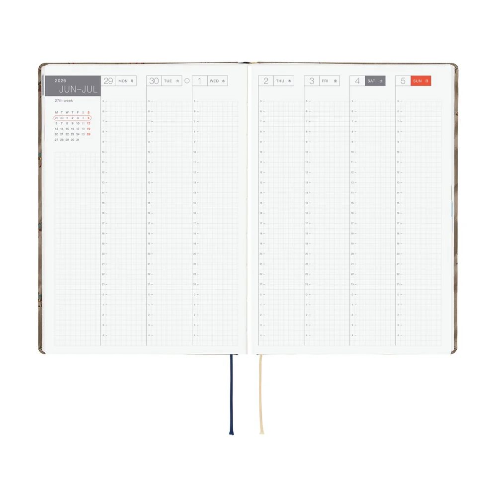 Hobonichi Techo 2026 - Cousin A5 HON Planner Book - Bow & Tie: Galloping Horses - English/January Start/Monday Start - Image 7