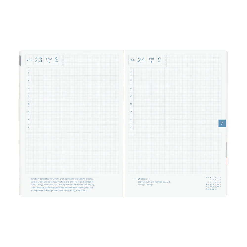 Hobonichi Techo 2026 -  Cousin A5 HON Planner Book - Paper Series: Black Gingham - English/January Start/Monday Start - Image 5