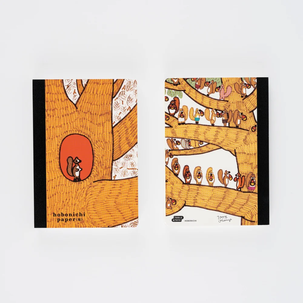 Hobonichi Techo 2026 - Hobonichi Paper(s) - 100%ORANGE: Squirrel Appears - Image 2