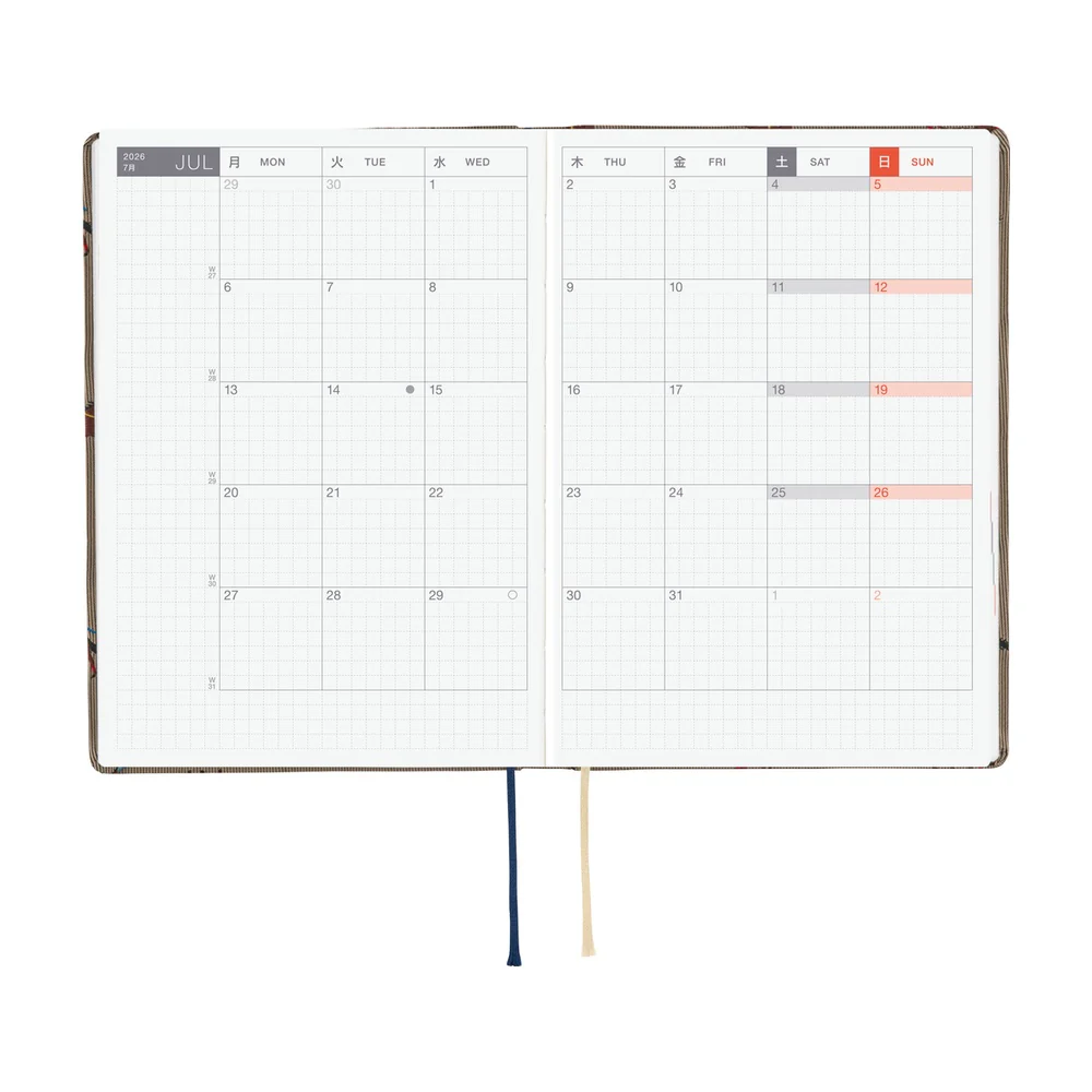 Hobonichi Techo 2026 -  Original (A6) HON Planner Book - Bow & Tie: Galloping Horses - English/January Start/Monday Start - Image 4
