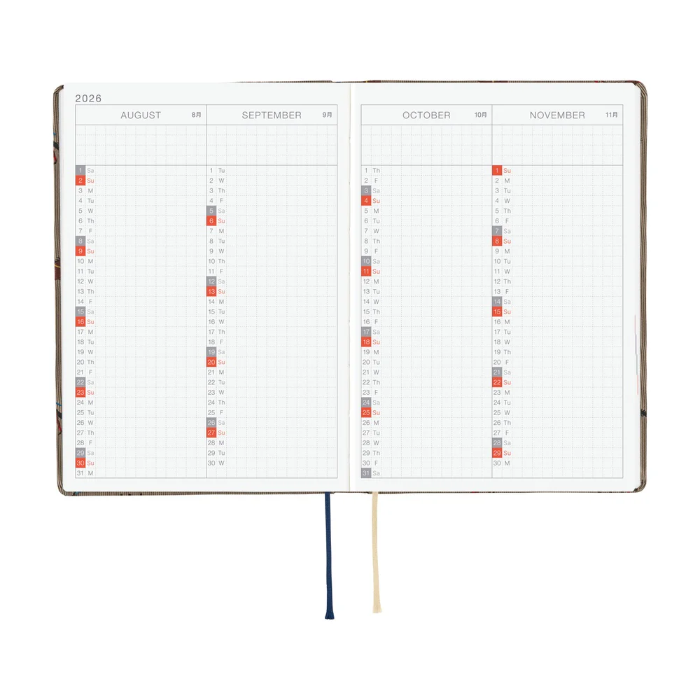 Hobonichi Techo 2026 -  Original (A6) HON Planner Book - Bow & Tie: Galloping Horses - English/January Start/Monday Start - Image 6