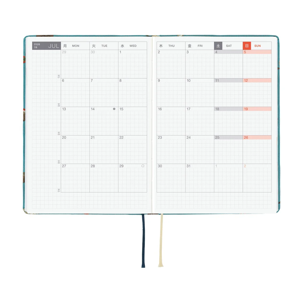 Hobonichi Techo 2026 -  Original (A6) HON Planner Book - Bow & Tie: In the Forest - English/January Start/Monday Start - Image 4