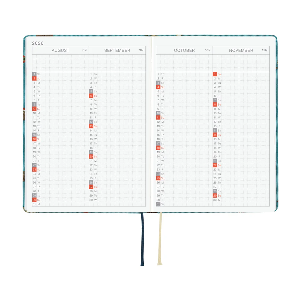 Hobonichi Techo 2026 -  Original (A6) HON Planner Book - Bow & Tie: In the Forest - English/January Start/Monday Start - Image 6