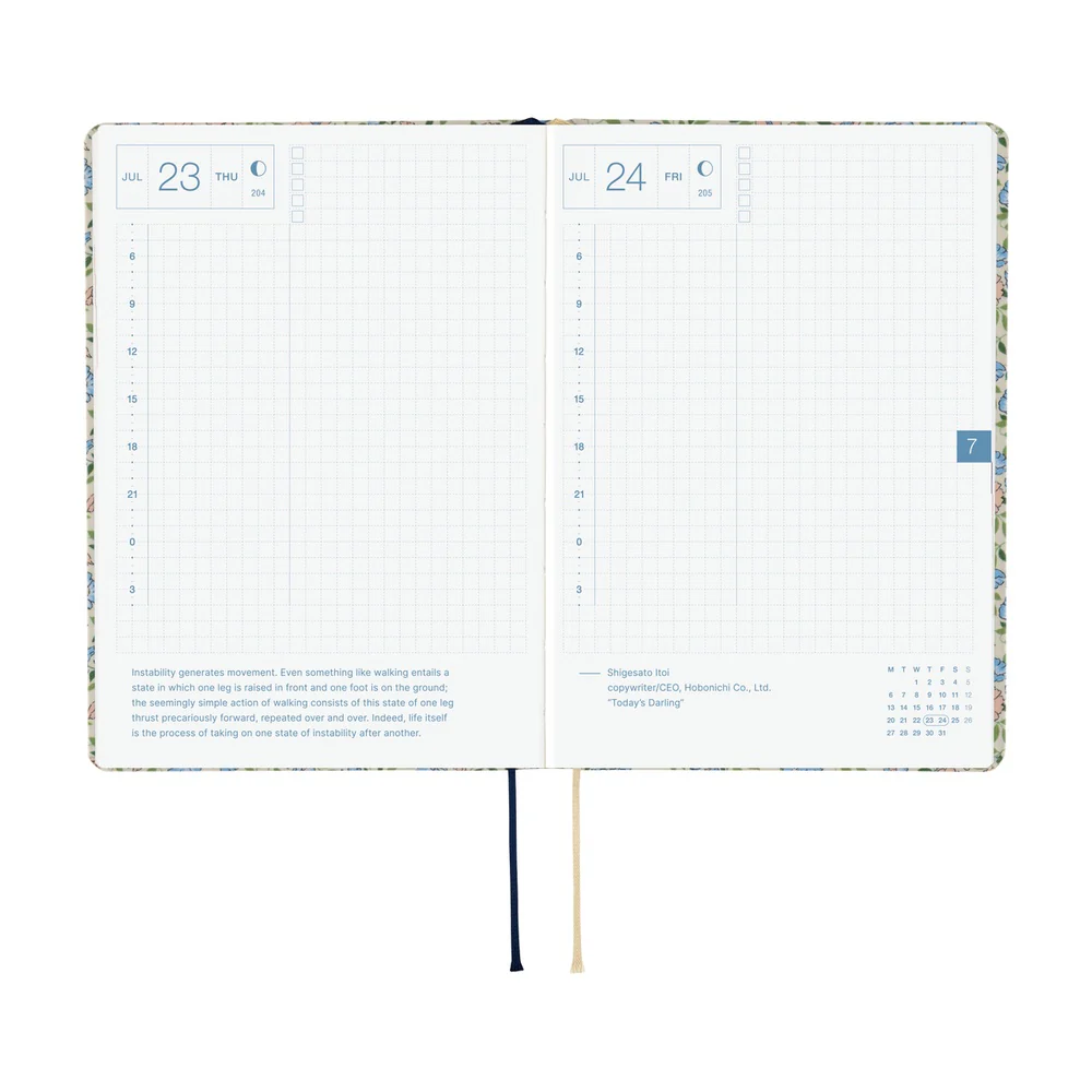 Hobonichi Techo 2026 -  Original (A6) HON Planner Book - Liberty Fabrics: Sasha Kiora - English/January Start/Monday Start - Image 5