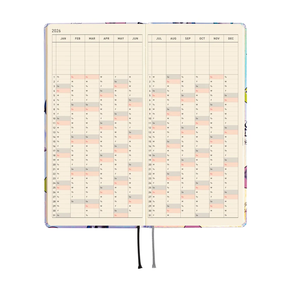 Hobonichi Techo 2026 - Weeks/Wallet Planner Book - Candy Stripper: Random Dog & Cat (Aurora) [English/Tall & Slim/Jan Start] - Image 6