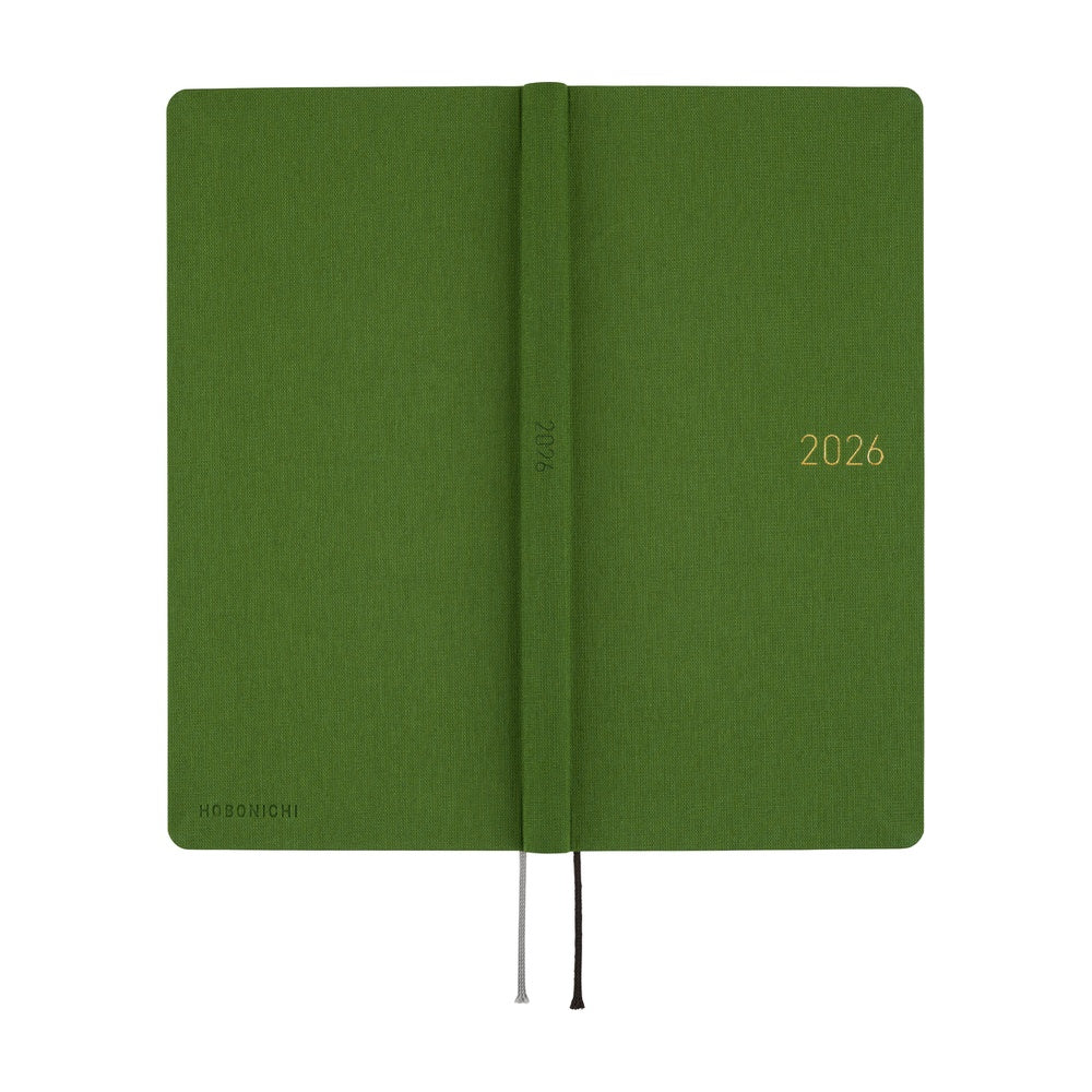 Hobonichi Techo 2026 - Weeks/Wallet Planner Book - Colors: Antique Green  [English/Tall & Slim/Jan Start] - Image 3