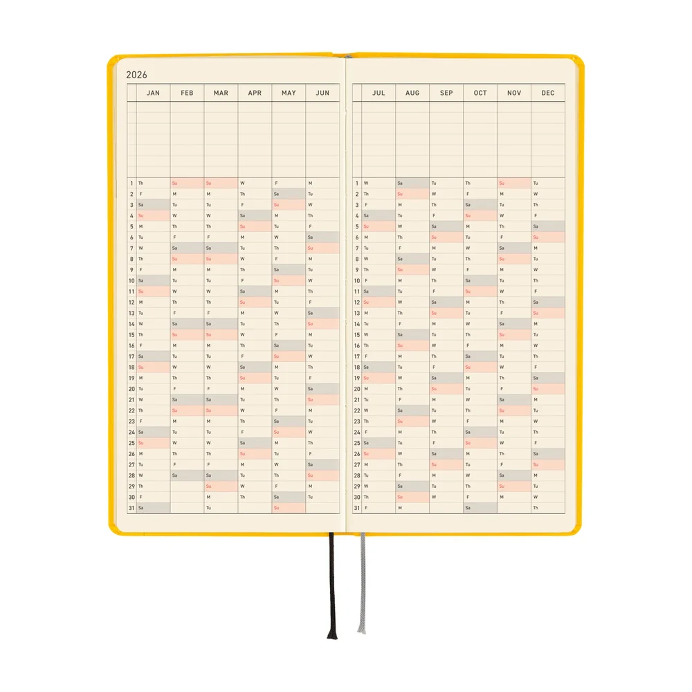 Hobonichi Techo 2026 - Weeks/Wallet Planner Book - Colors: Full Moon Yellow [English/Tall & Slim/Jan Start] - Image 6