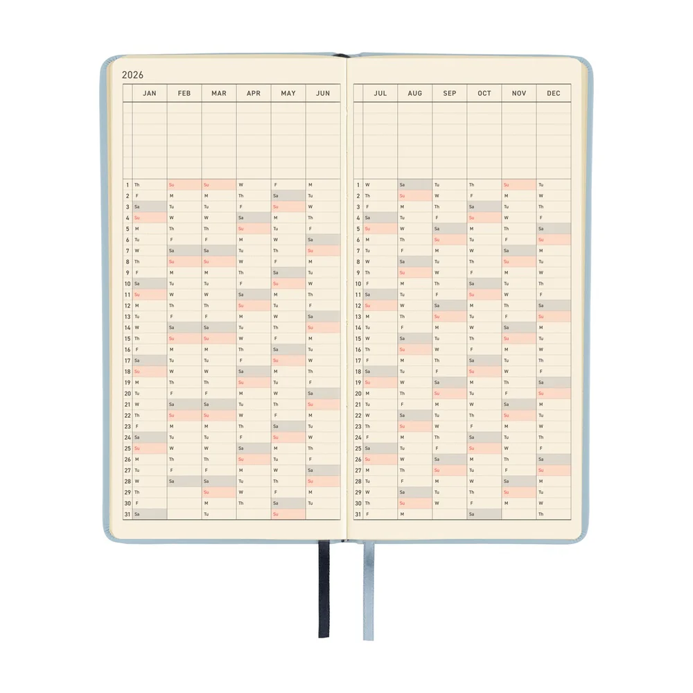Hobonichi Techo 2026 - Weeks/Wallet Planner Book - Leather: Leather: Snow Blue [English/Tall & Slim/Jan Start] (Copy) - Image 6