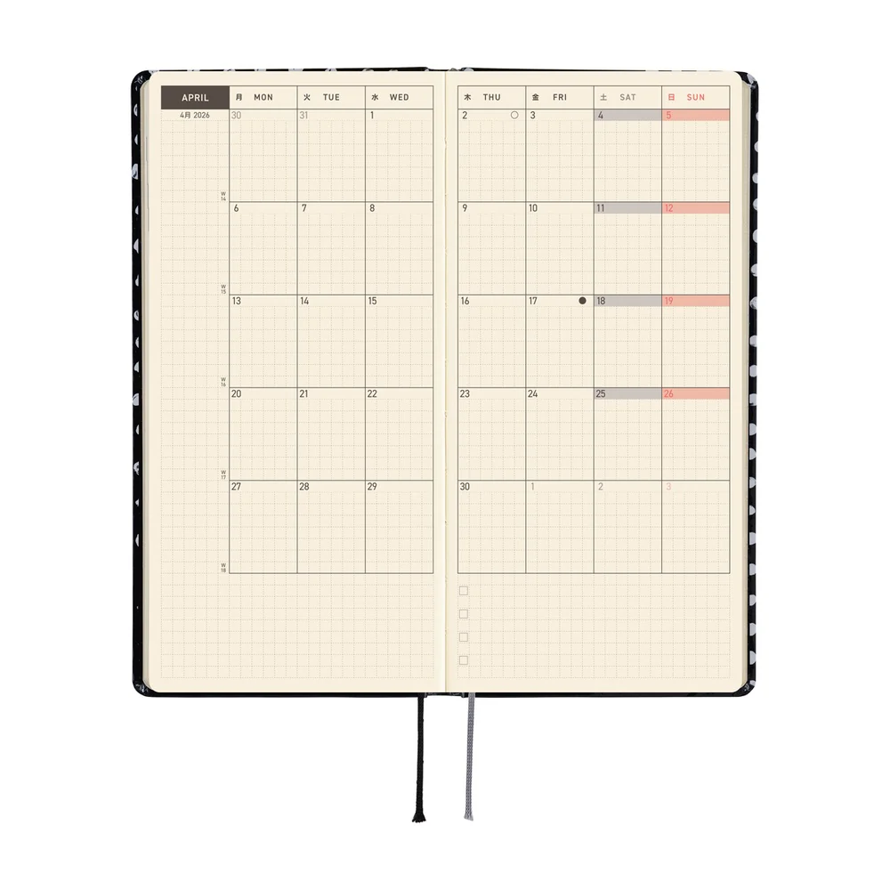 Hobonichi Techo 2026 - Weeks/Wallet Planner Book - Makoto Matsubayashi: Dot [English/Tall & Slim/Jan Start] - Image 4