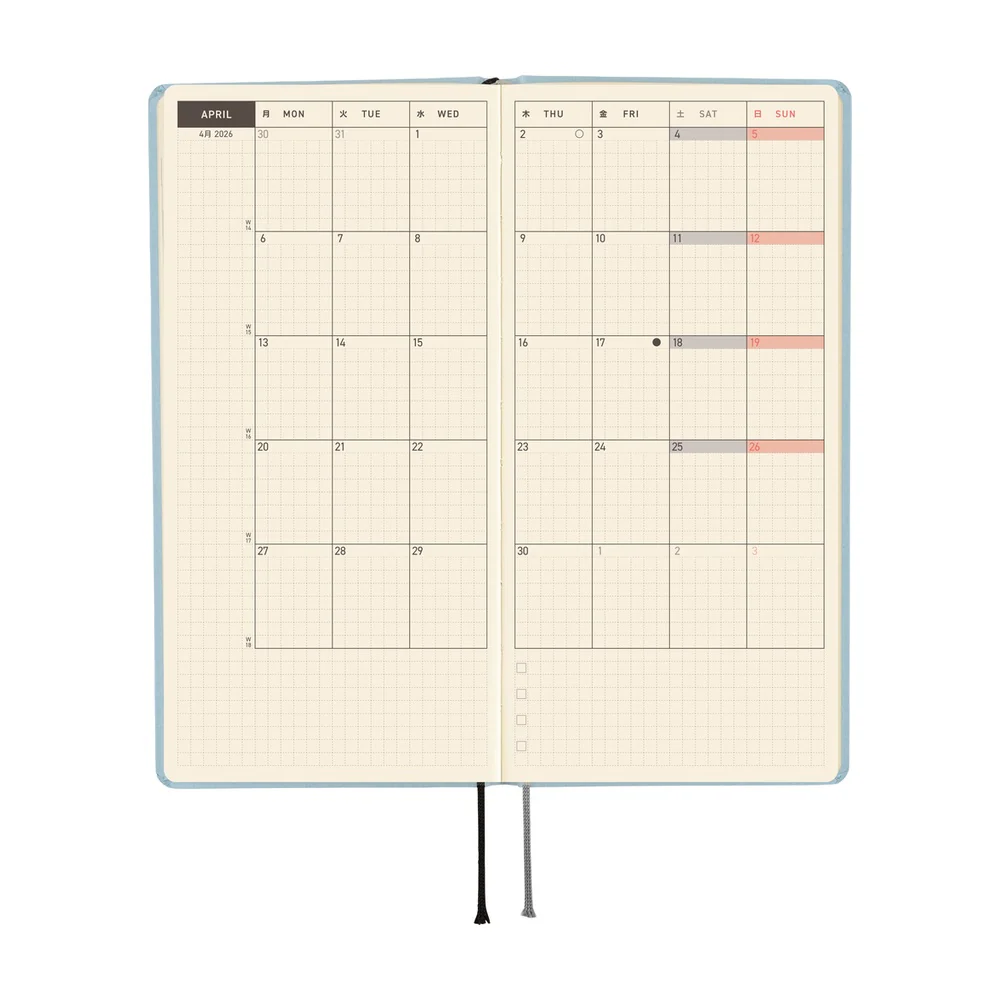 Hobonichi Techo 2026 - Weeks/Wallet Planner Book - Paper Series: Sky [English/Tall & Slim/Jan Start] - Image 4