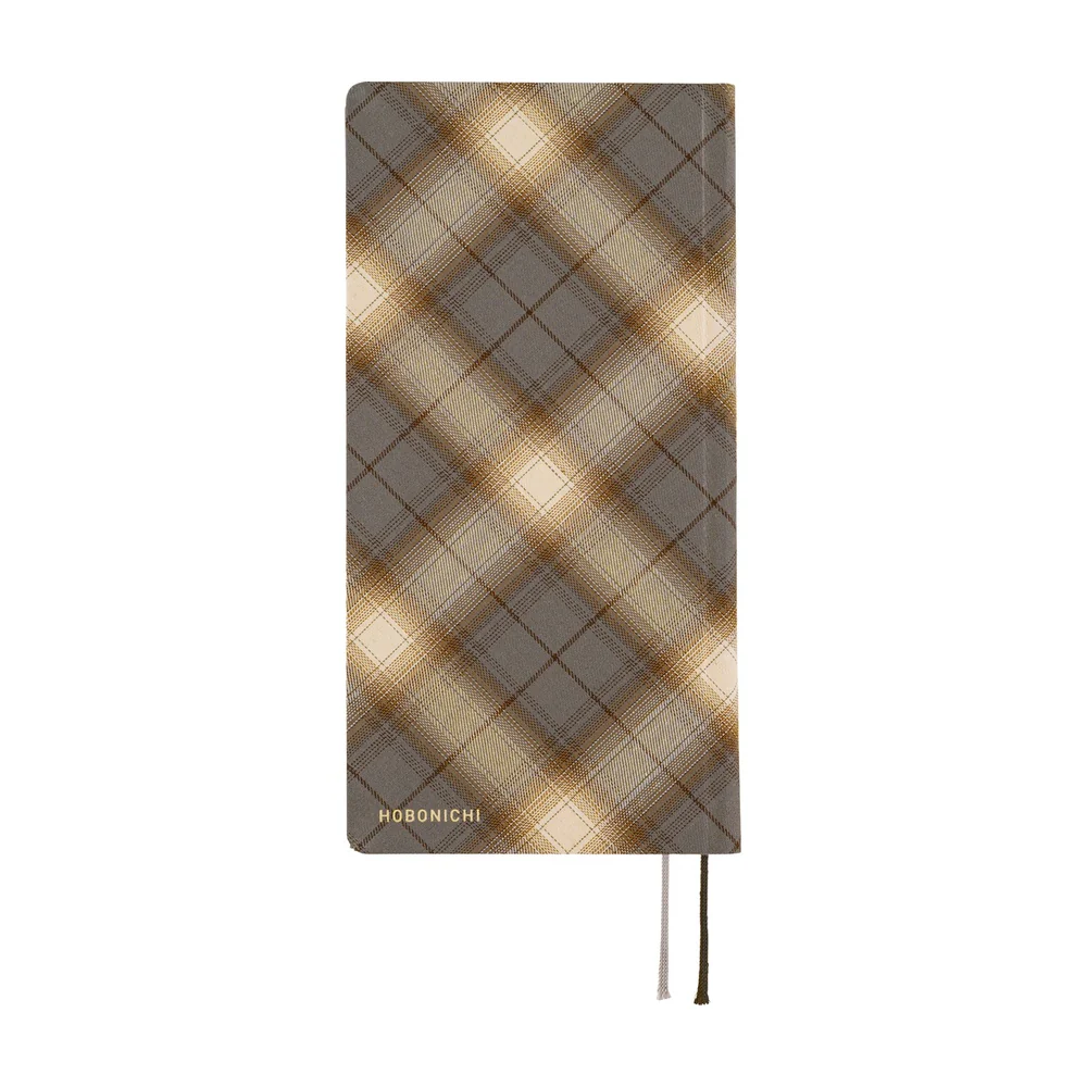 Hobonichi Techo 2026 - Weeks/Wallet Planner Book - Shirt Fabric: Foggy Plaid [English/Tall & Slim/Jan Start] - Image 2
