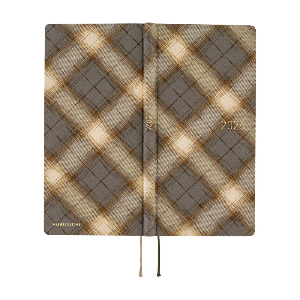 Hobonichi Techo 2026 - Weeks/Wallet Planner Book - Shirt Fabric: Foggy Plaid [English/Tall & Slim/Jan Start] - Image 3
