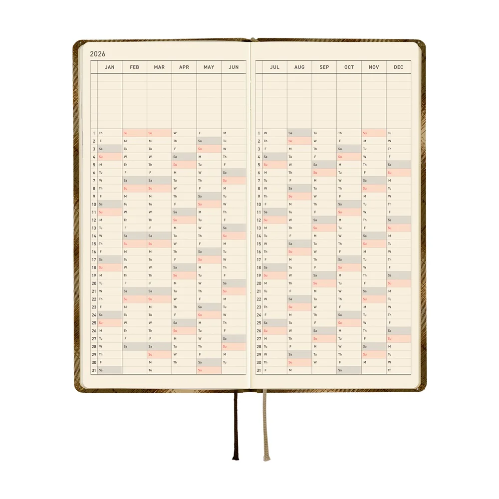 Hobonichi Techo 2026 - Weeks/Wallet Planner Book - Shirt Fabric: Foggy Plaid [English/Tall & Slim/Jan Start] - Image 6