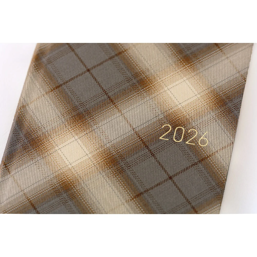 Hobonichi Techo 2026 - Weeks/Wallet Planner Book - Shirt Fabric: Foggy Plaid [English/Tall & Slim/Jan Start] - Image 7