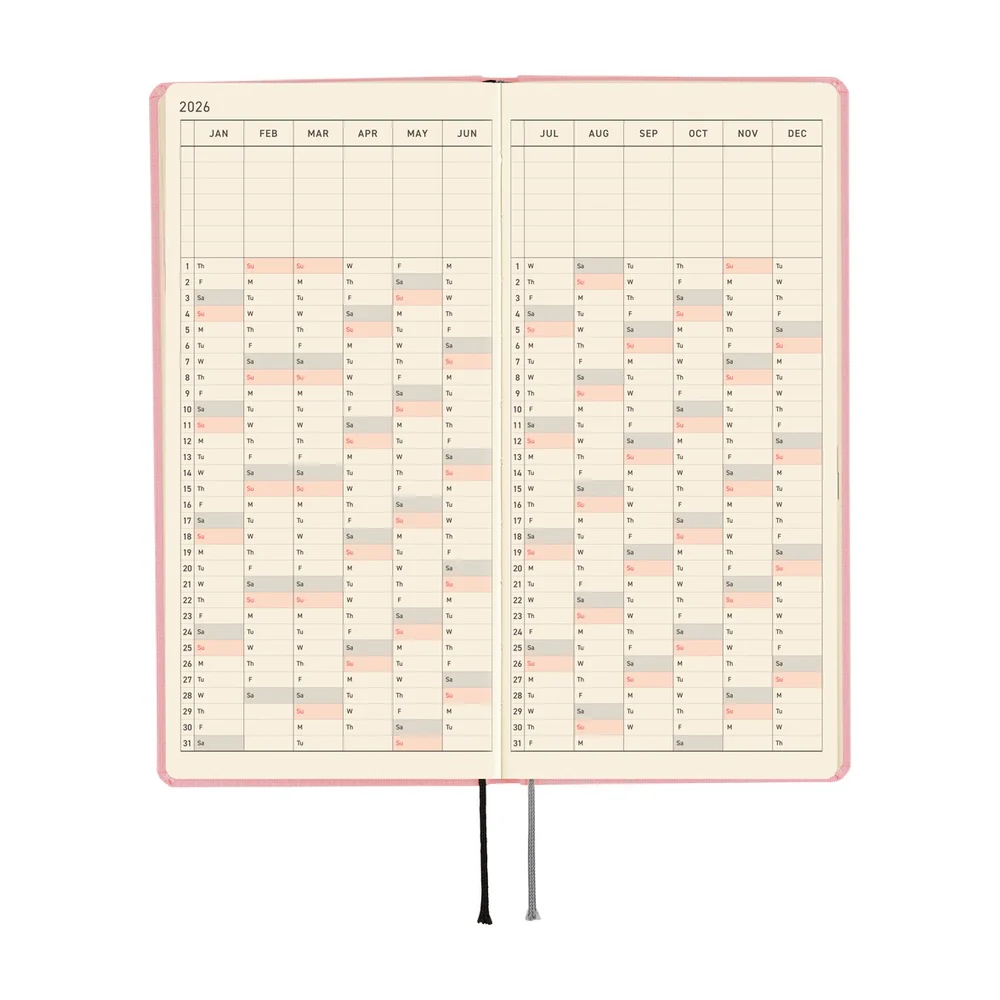 Hobonichi Techo 2026 - Weeks/Wallet Planner Book - Colors: Strawberry Milk [English/Tall & Slim/Jan Start] - Image 6