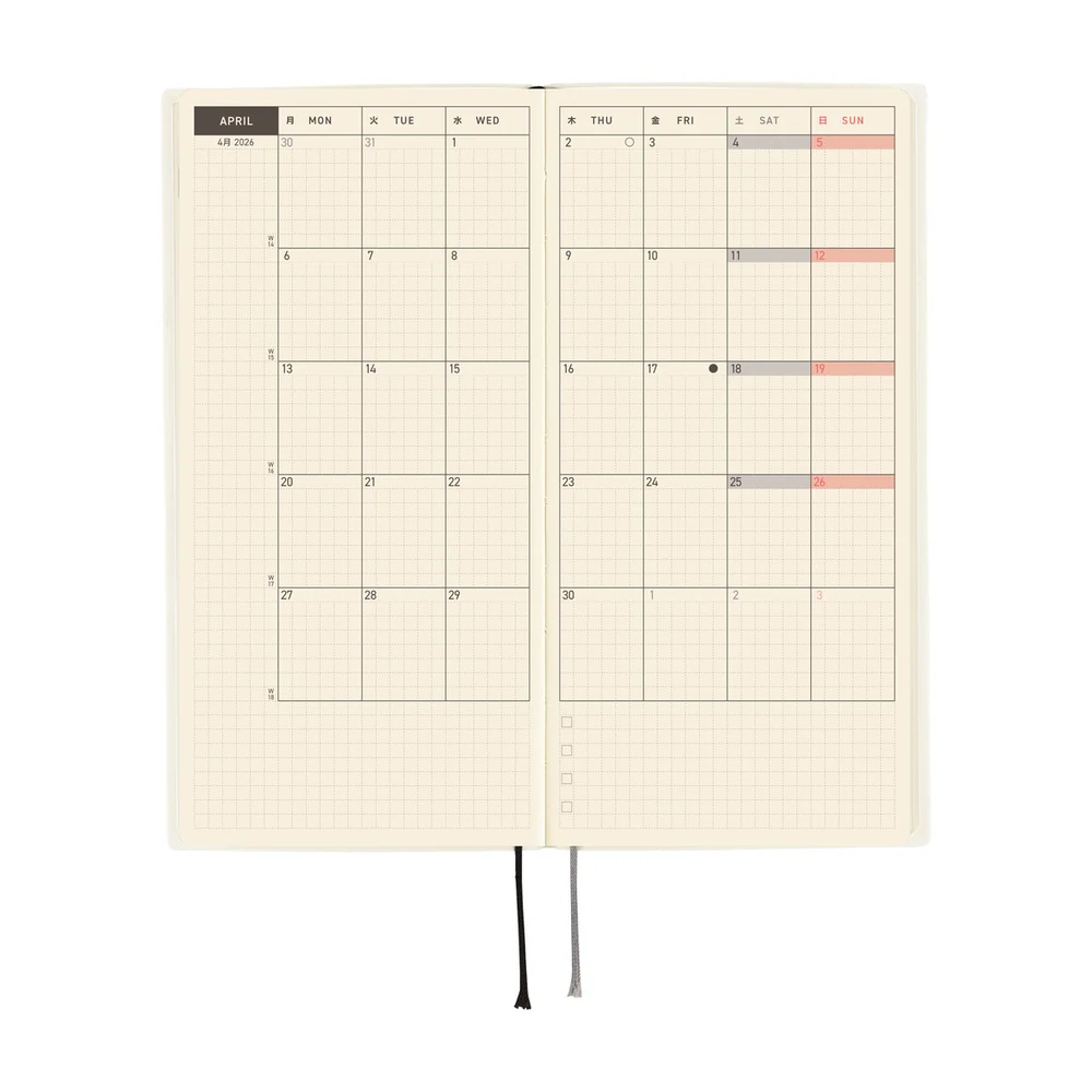 Hobonichi Techo 2026 - Weeks/Wallet Planner Book - White Line: Ivory (English/Monday Start/January Start) - Image 4