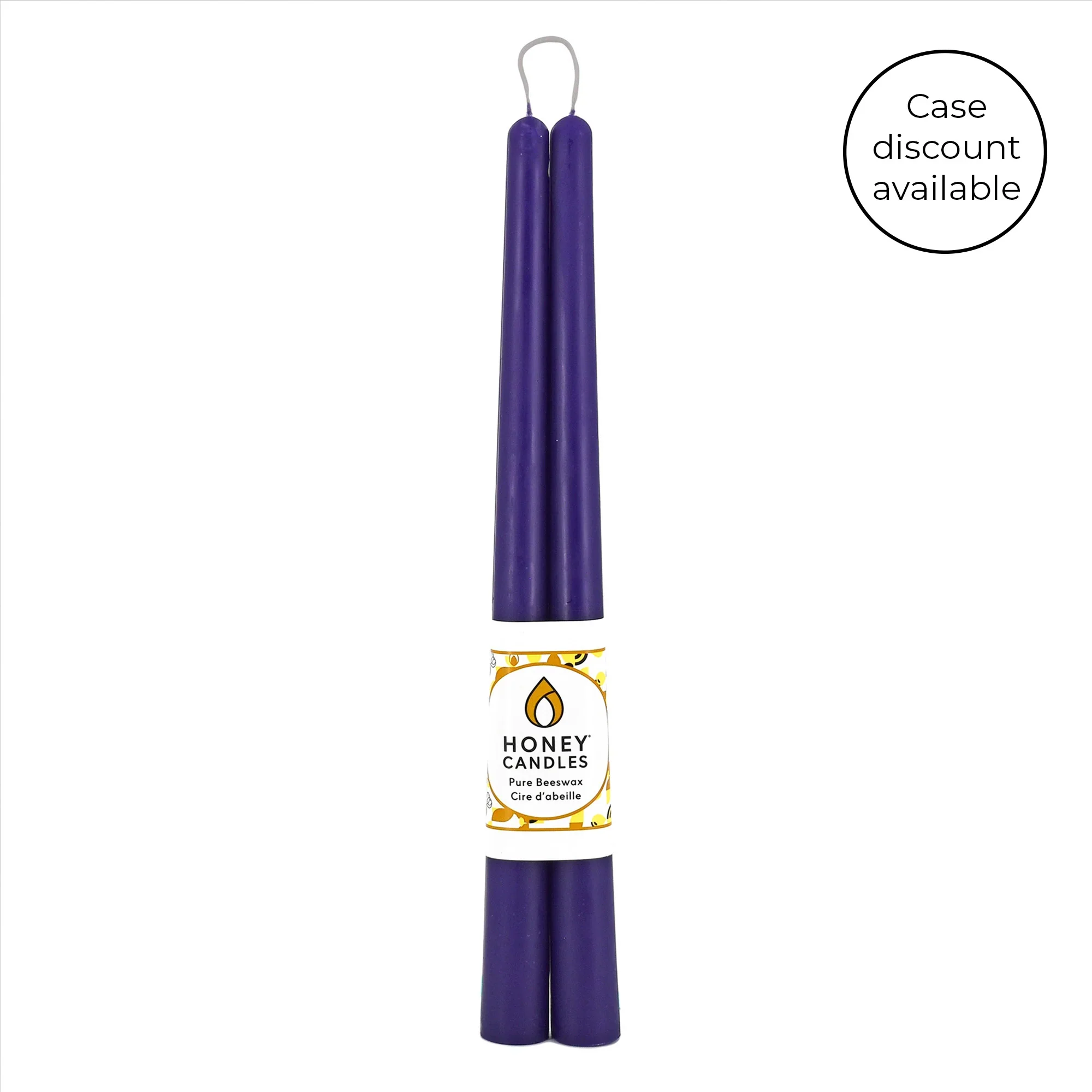 Honey Candles - 12 Inch Taper Candles - Pair - Image 3